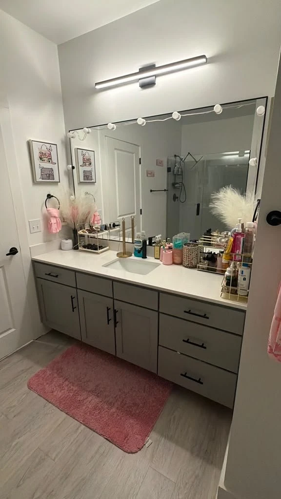 Bathroom scrubbed and disinfected — after cleaning
