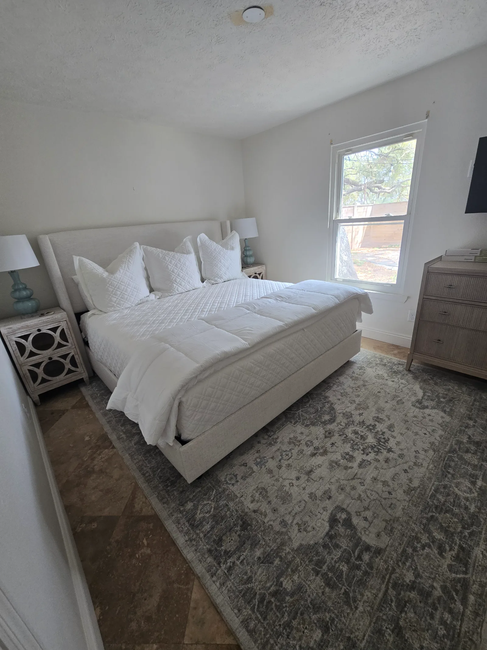 Bedroom refresh with beds made — after cleaning